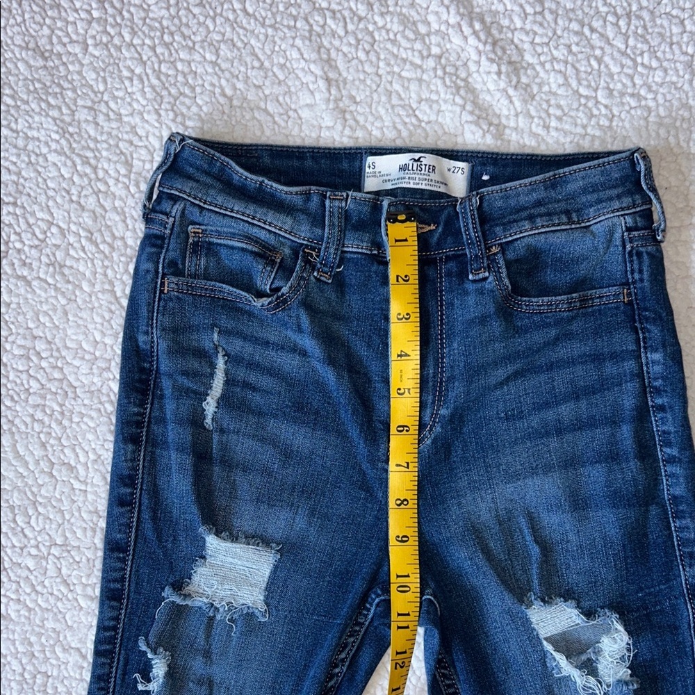 Hollister Distressed Blue Skinny Jeans - Picture 4 of 7